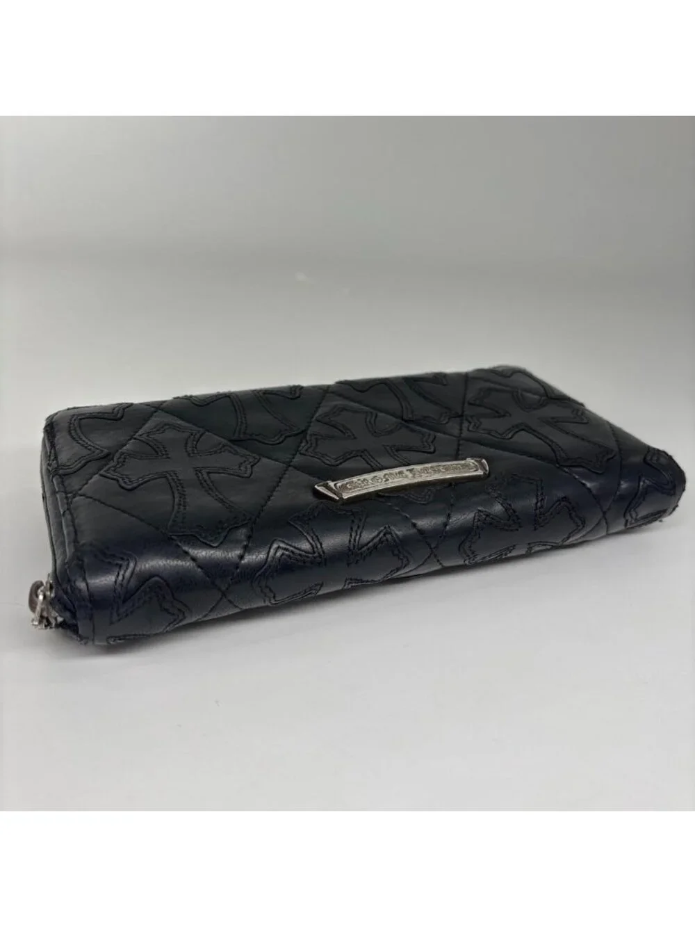 Chrome Hearts Rec Fzip Quilted Cemetery Cross Wallet